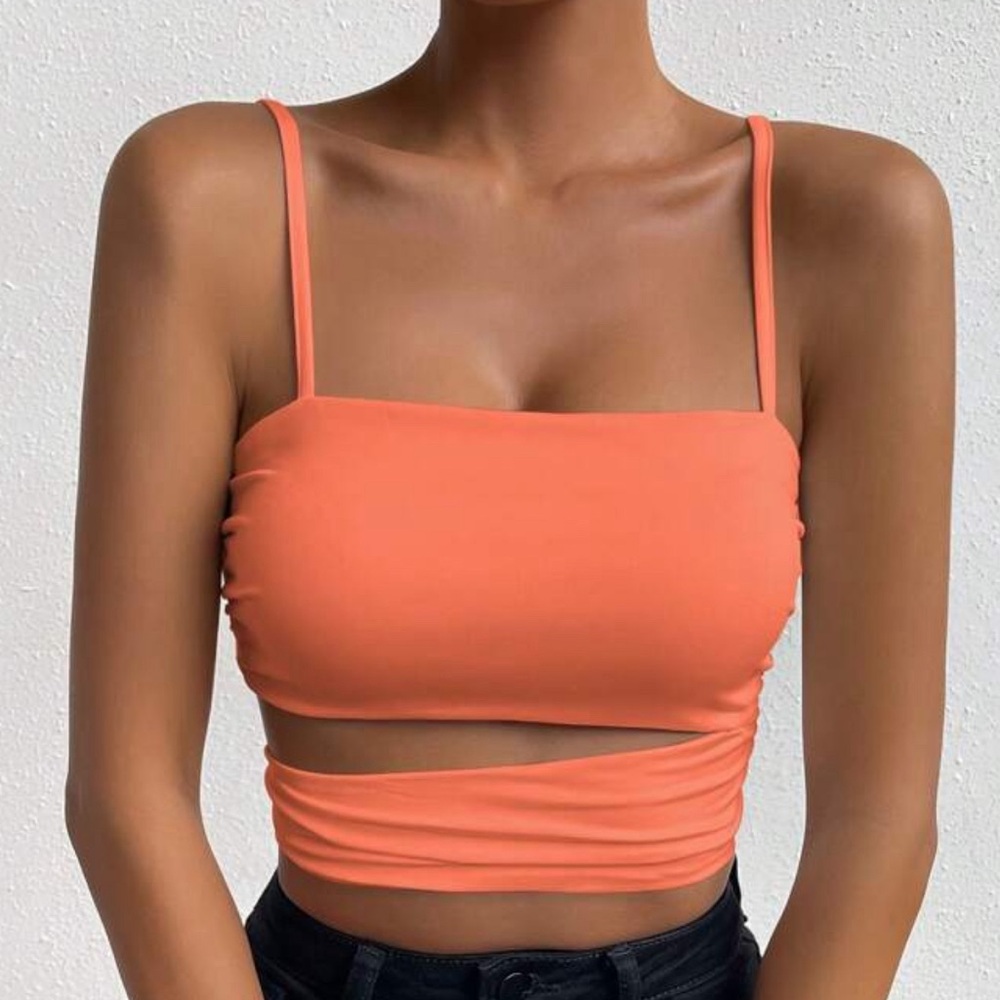 Women's Orange Wrap Top